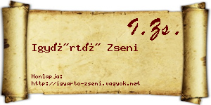 Igyártó Zseni névjegykártya